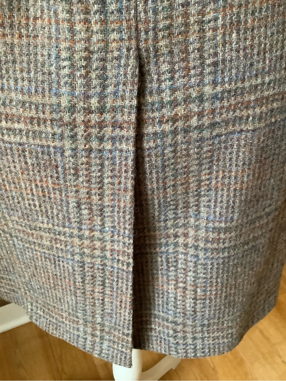 Vintage Men's Tan Glen Plaid Wool Blazer Sport Coat Size 44L 44T Blue Check - Picture 12 of 15